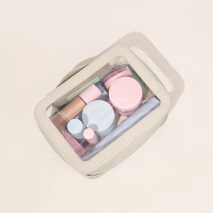Cream Clear Cosmetic Case