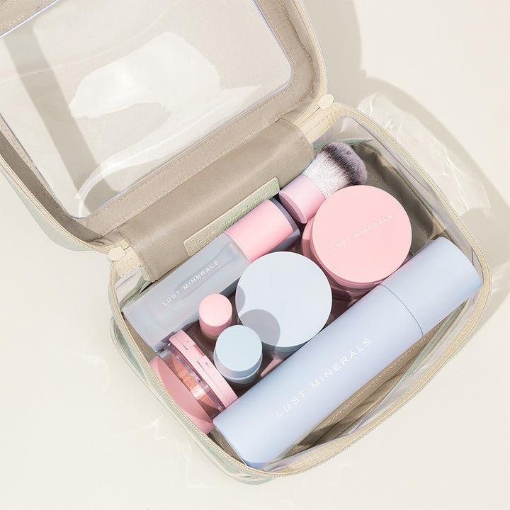 Cream Clear Cosmetic Case