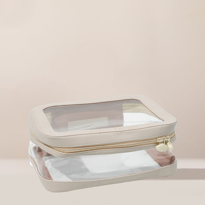 Cream Clear Cosmetic Case