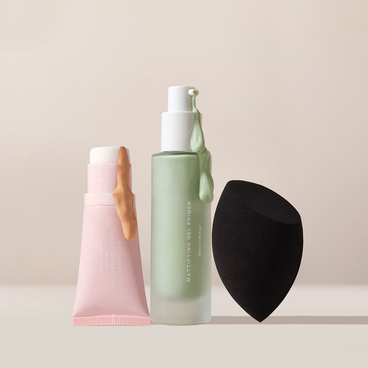 2 Step Pro Finish Liquid Foundation Makeup Bundle - Acne-Prone/Oily/Sensitive Skin