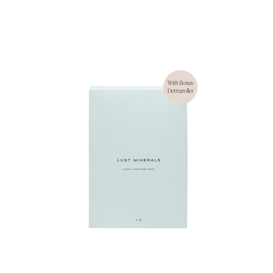 Clear Glow Sheet Mask Box Set + Dermaroller