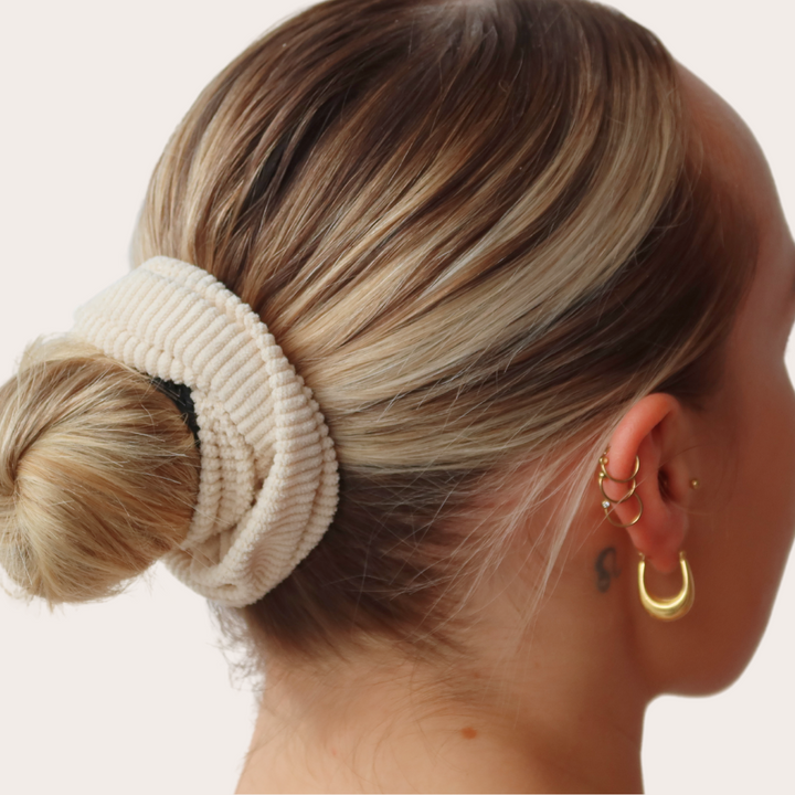 Beige Corduroy Scrunchie