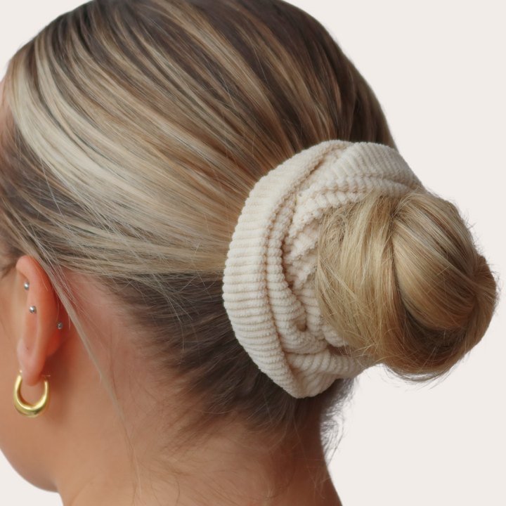 Beige Corduroy Scrunchie