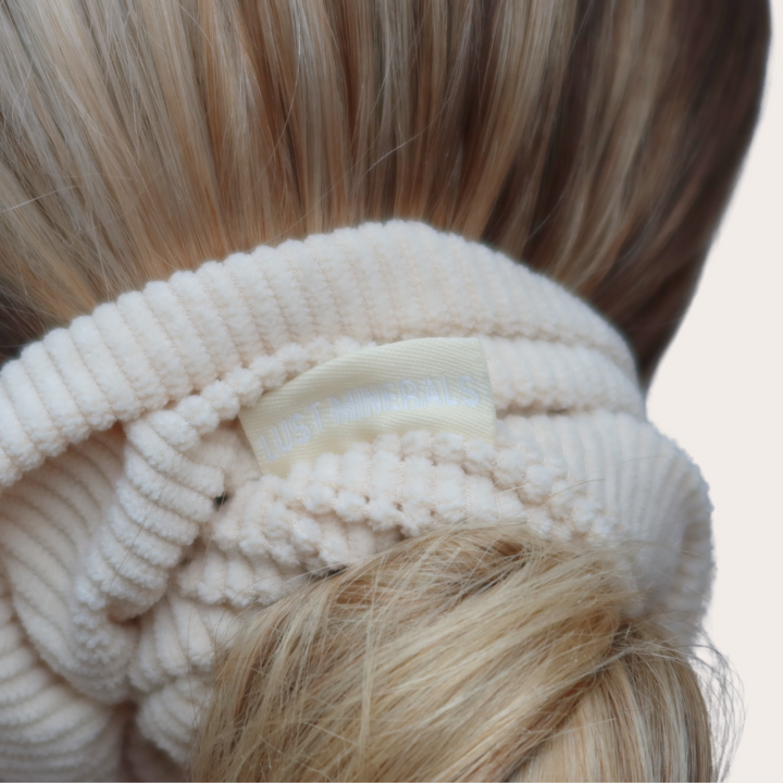 Beige Corduroy Scrunchie