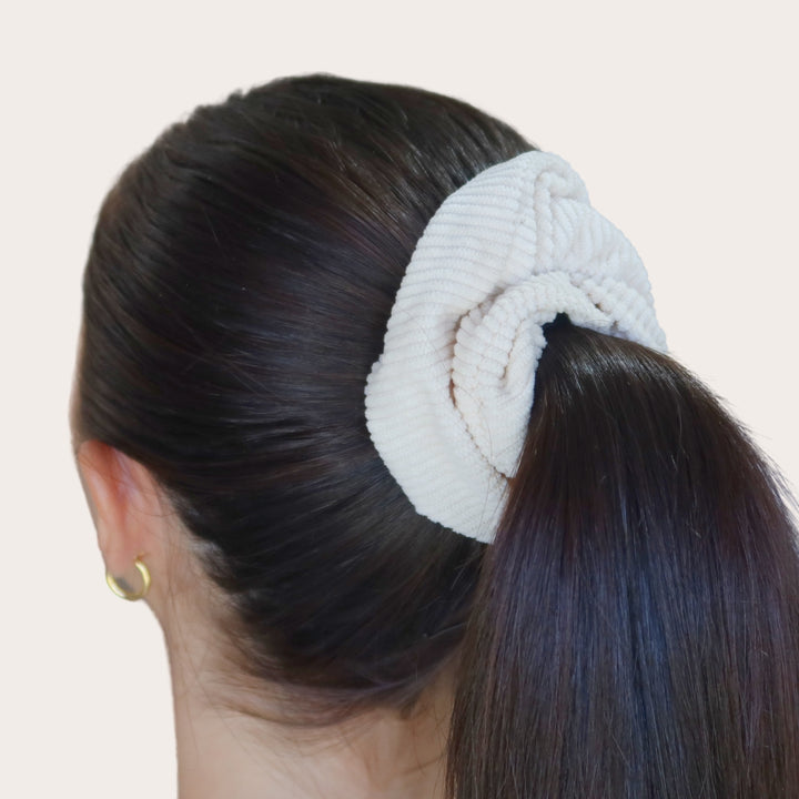 Beige Corduroy Scrunchie