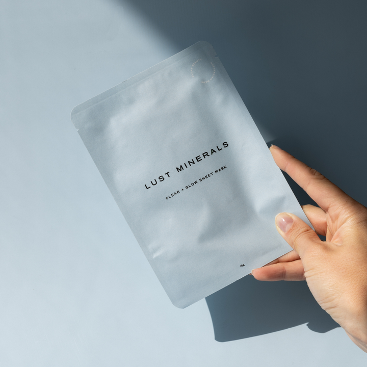 Clear Glow Sheet Mask Box Set + Facial Massager Brush