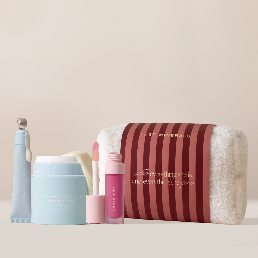 mother's day gift set with firming peptide eye cream and firming peptide moisturiser 