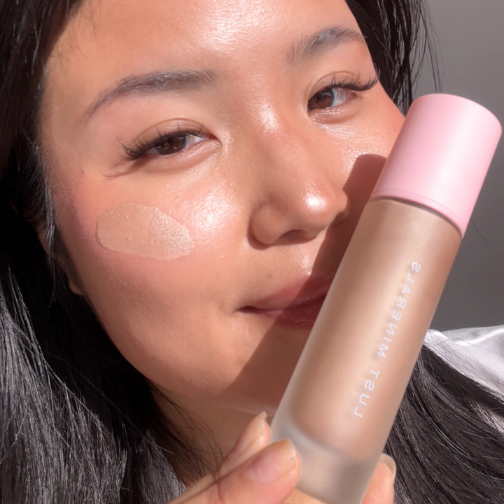 Face with product swatch